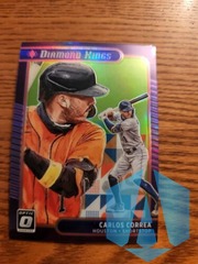 2021 Panini Donruss Optic Diamond Kings CARLOS CORREA #12 Lime Green Prizm